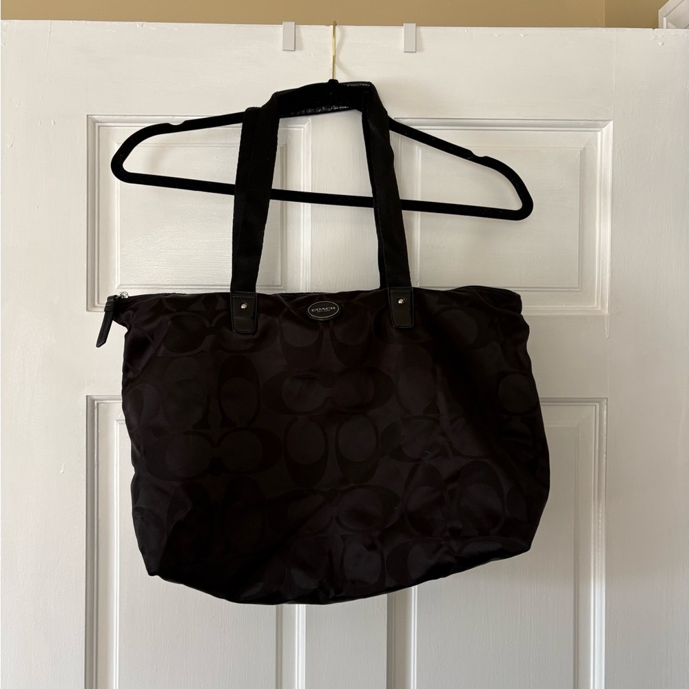 Coach Black Logo-Print Tote